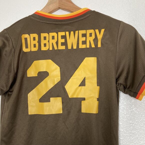 San Diego Padres Jersey Youth Small Brown Yellow MLB Baseball Little League 24 - Picture 10 of 14